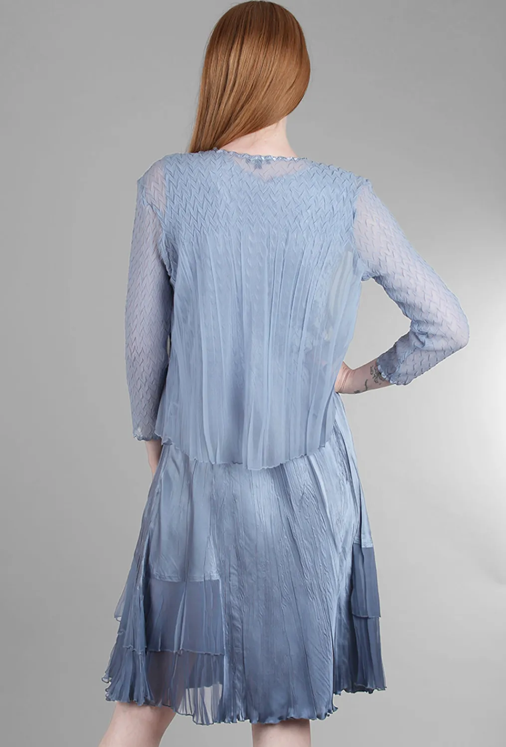 Cheap Evie Lou Beaded-Neck Detail Dress Set, Winter Blue Ombre