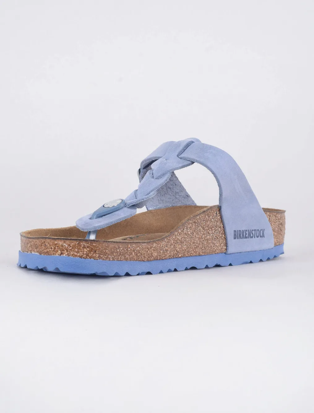 Store Evie Lou Braided Gizeh Sandal, Dusty Blue