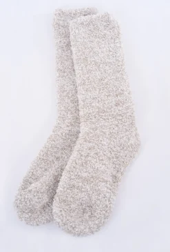 Outlet Evie Lou Cozychic Heathered Socks, Stone/White