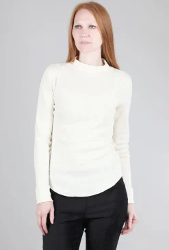 Discount Evie Lou Ideal Mock-Neck Tee, Ecru