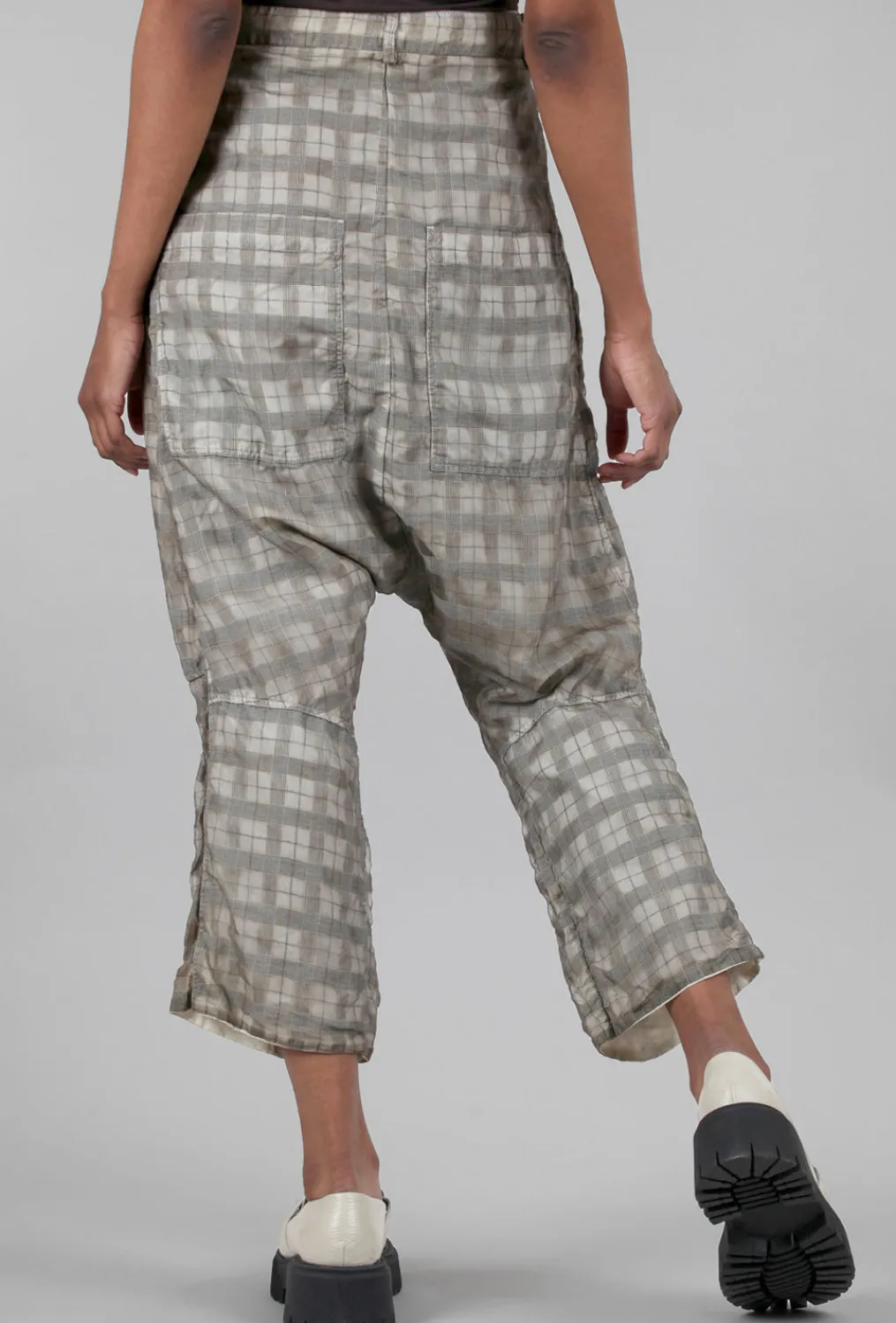 Flash Sale Evie Lou Illusion Layer Check Pant, Linen
