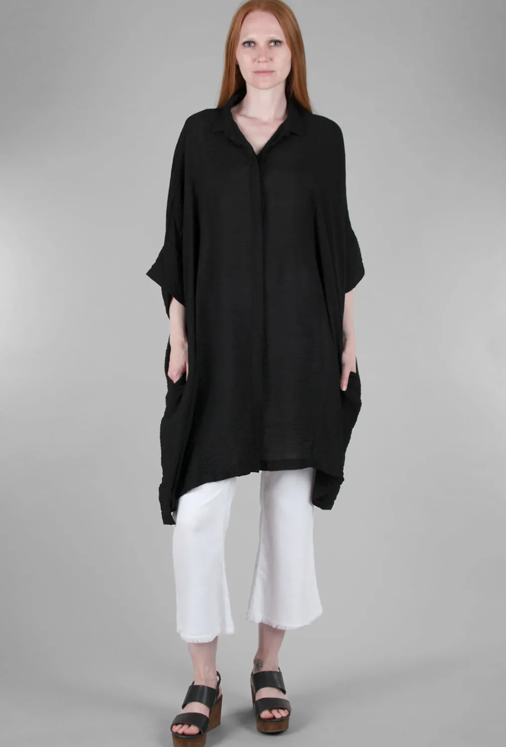 Best Evie Lou Kimono Shirt Dress, Black