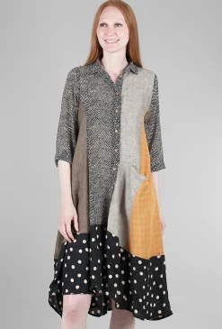 Online Evie Lou Linen Mix Shirt Dress, Rust Multi