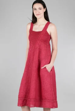 Best Sale Evie Lou Rib Inset Java Dress, Carmine