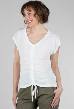 Online Evie Lou Ruched-Front Modal Top, Off-White