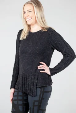 Best Sale Evie Lou Snow Bunny Overlay Sweater, Black