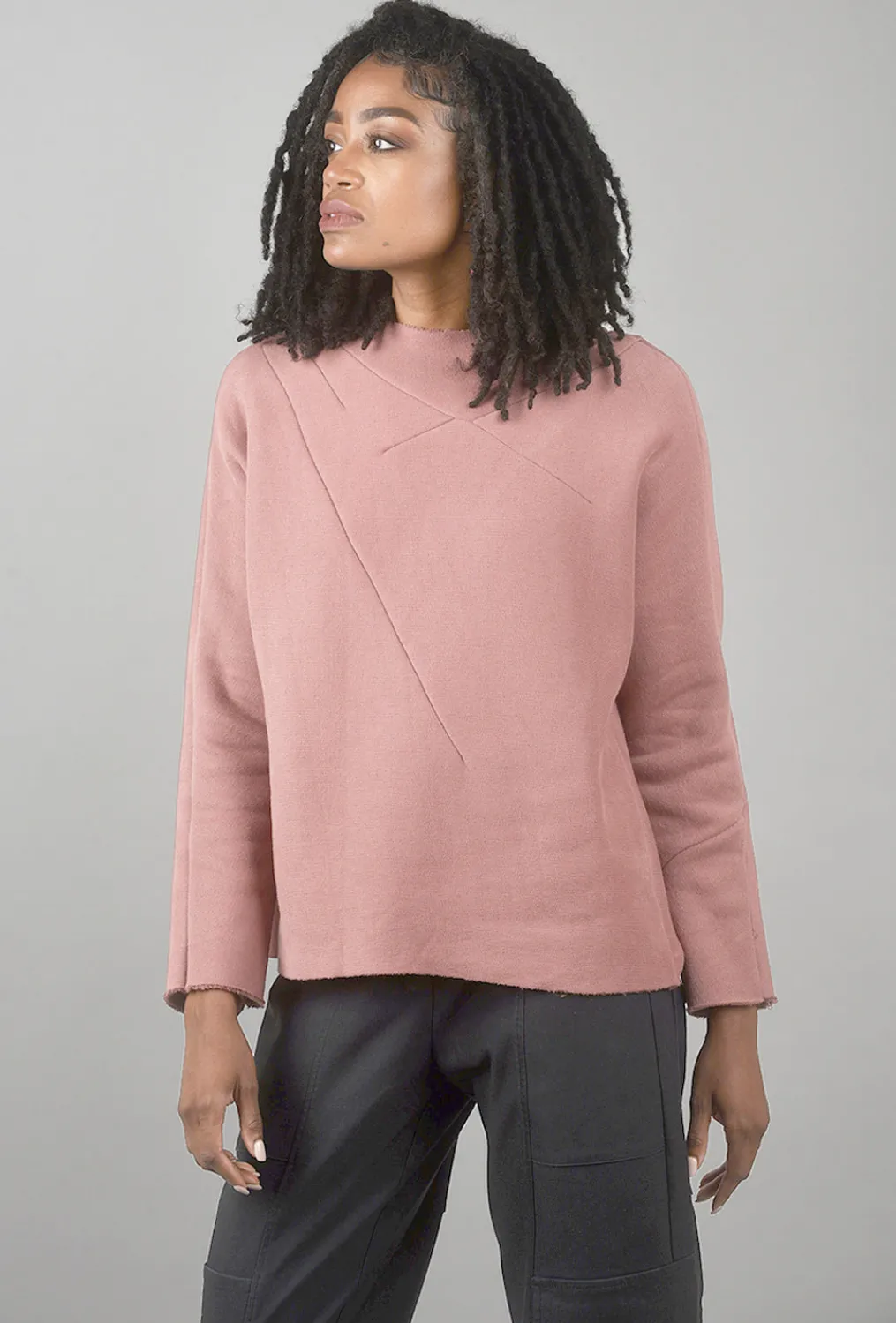 Discount Evie Lou Velvet Fleece Renee Top, Dusty Rose