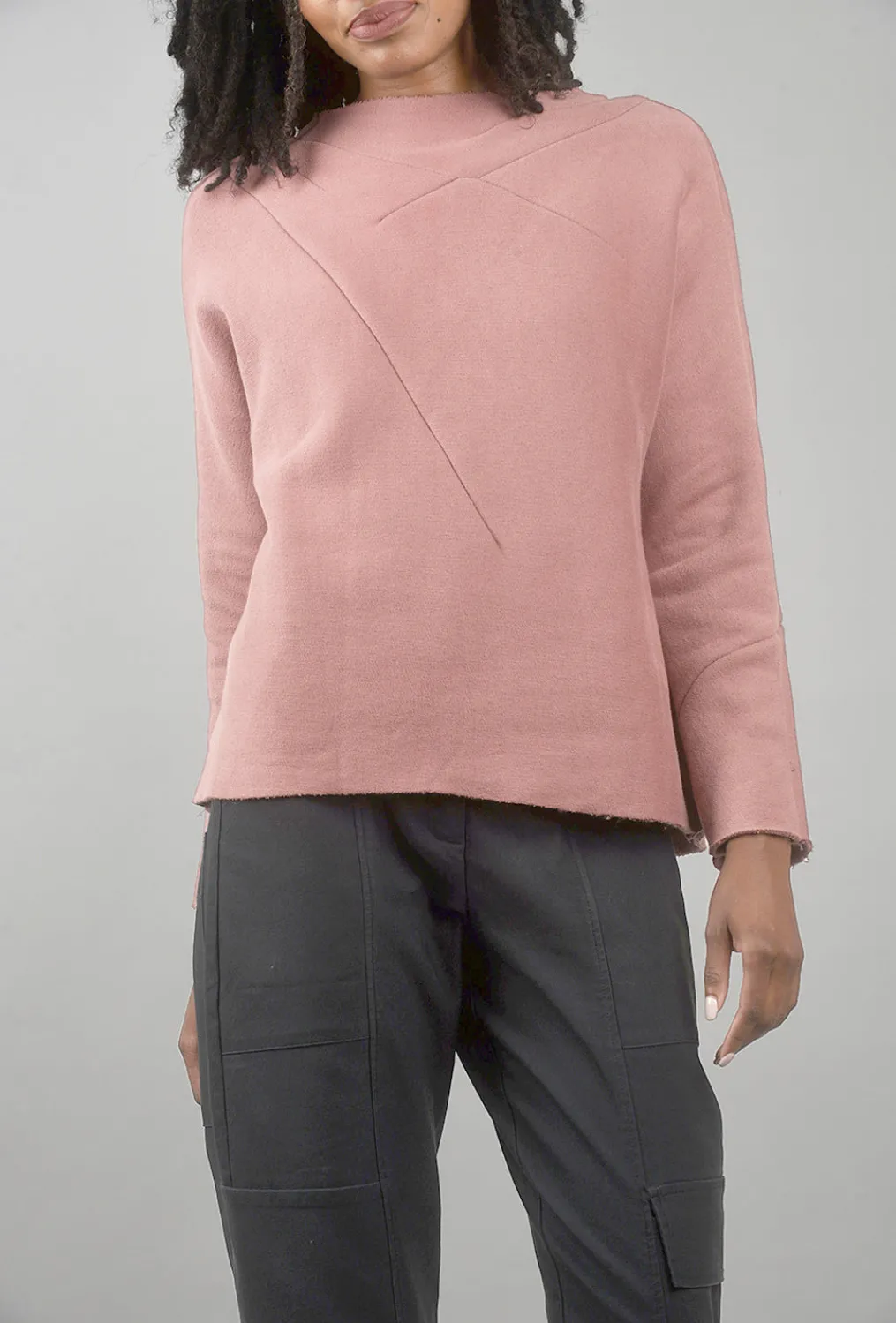 Discount Evie Lou Velvet Fleece Renee Top, Dusty Rose