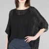 Flash Sale Evie Lou Airy Silk Claire Top, Black
