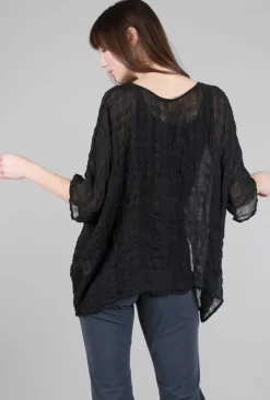 Flash Sale Evie Lou Airy Silk Claire Top, Black