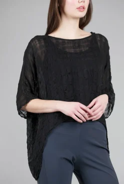 Flash Sale Evie Lou Airy Silk Claire Top, Black