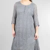 Store Evie Lou Airy Silk Pucker Sweep Dress, Slate