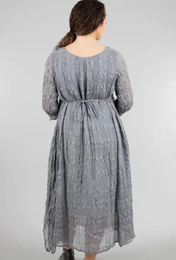 Store Evie Lou Airy Silk Pucker Sweep Dress, Slate