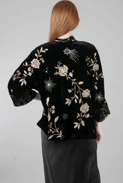 Flash Sale Evie Lou Ally Velvet Kimono, Black