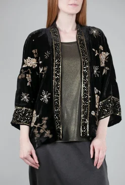 Flash Sale Evie Lou Ally Velvet Kimono, Black
