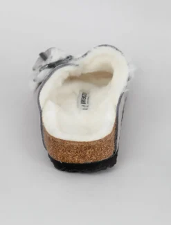 Clearance Evie Lou Arizona Shearling Sandal, Stone Suede