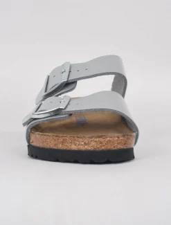 New Evie Lou Arizona Soft Bed Sandal, Metallic Silver