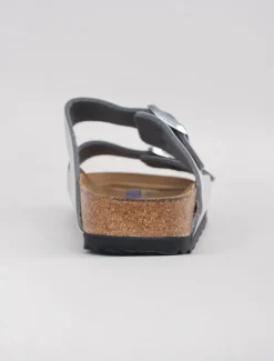New Evie Lou Arizona Soft Bed Sandal, Metallic Silver