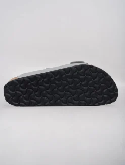 New Evie Lou Arizona Soft Bed Sandal, Metallic Silver