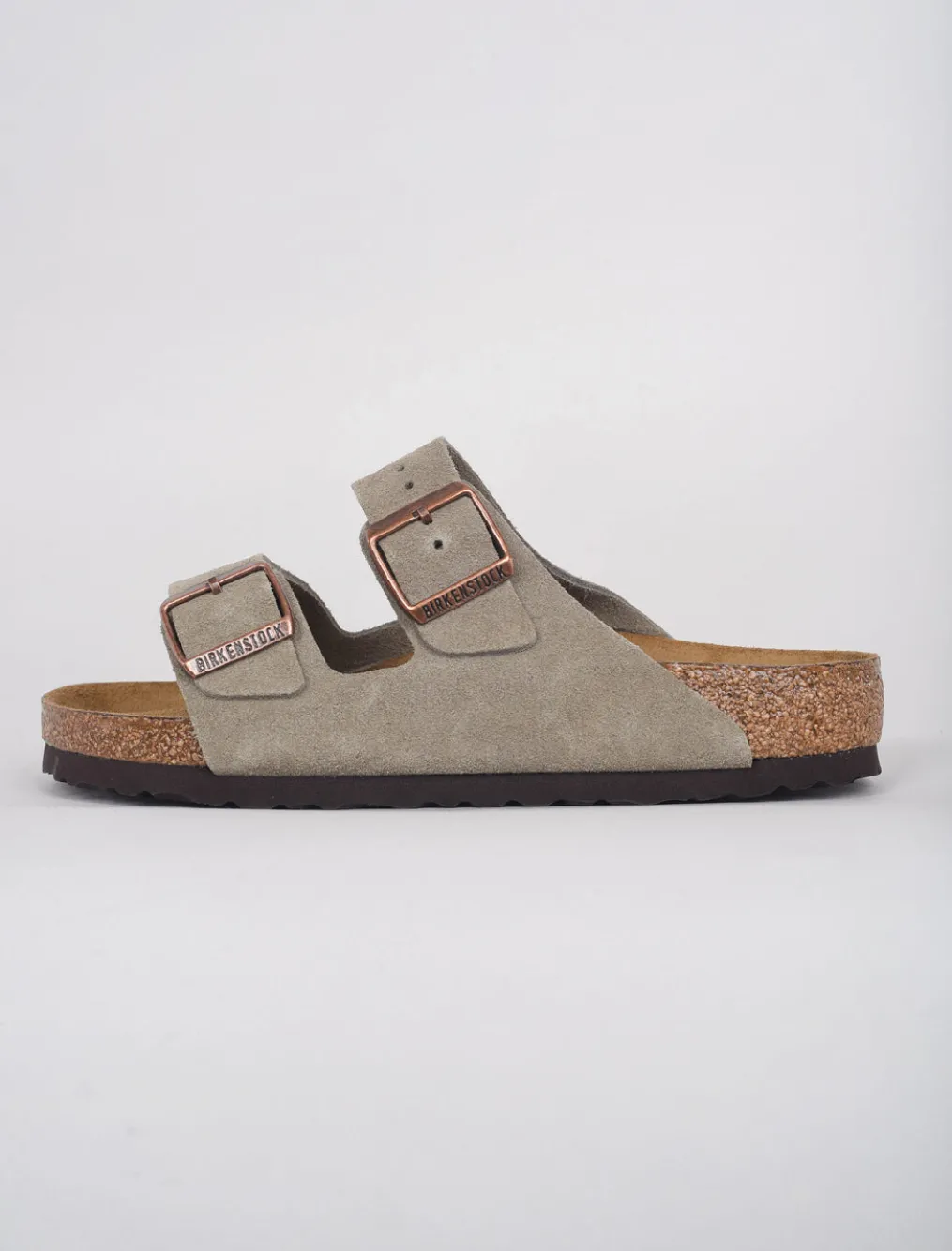 Store Evie Lou Arizona Soft Bed Sandal, Taupe Suede