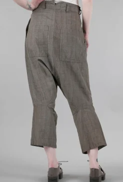 New Evie Lou Artsy Banker Plaid Pant, Linen