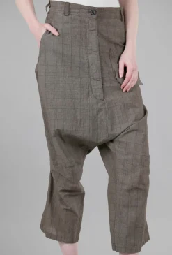 New Evie Lou Artsy Banker Plaid Pant, Linen