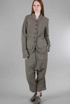 New Evie Lou Artsy Banker Plaid Pant, Linen