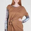Cheap Evie Lou Asym Tie-Detail Sweater, New Camel