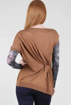 Cheap Evie Lou Asym Tie-Detail Sweater, New Camel