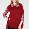 Sale Evie Lou Asym Tie-Detail Sweater, Red