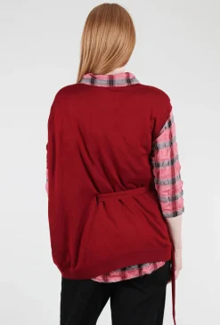 Sale Evie Lou Asym Tie-Detail Sweater, Red