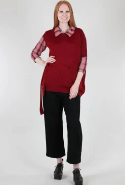 Sale Evie Lou Asym Tie-Detail Sweater, Red
