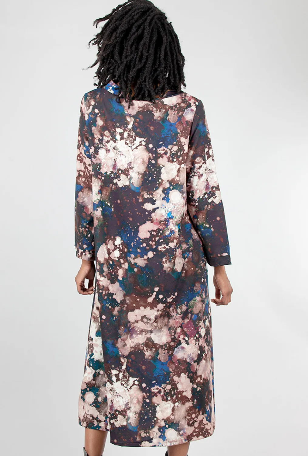 New Evie Lou Avila Print Dress, Galassia Wine