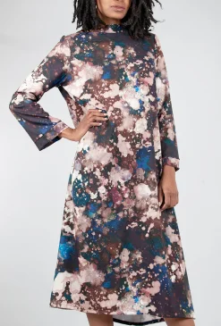 New Evie Lou Avila Print Dress, Galassia Wine
