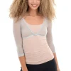 Fashion Evie Lou Basic 3/4-Sleeve Mesh Sleevey, Silver