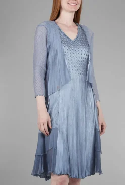 Cheap Evie Lou Beaded-Neck Detail Dress Set, Winter Blue Ombre