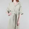 Outlet Evie Lou Belt Dress, Oatmeal Scratch