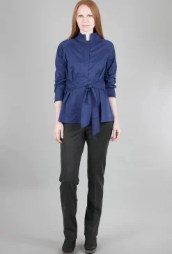 Cheap Evie Lou Belted Zip Top, Navy