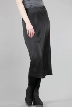 Outlet Evie Lou Bias-Cut Sateen Skirt, Black