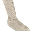 Hot Evie Lou Birk Cotton Slub Sock, Beige