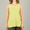 Hot Evie Lou Bonded Hem Long Tank, Kiwi