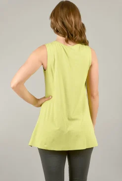 Hot Evie Lou Bonded Hem Long Tank, Kiwi