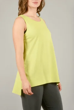 Hot Evie Lou Bonded Hem Long Tank, Kiwi