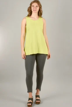 Hot Evie Lou Bonded Hem Long Tank, Kiwi