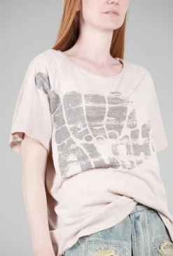Fashion Evie Lou Boyfriend Tee, Hang Loose/Lilac