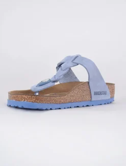 Store Evie Lou Braided Gizeh Sandal, Dusty Blue