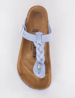 Store Evie Lou Braided Gizeh Sandal, Dusty Blue
