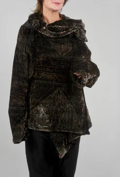 Best Evie Lou Brocade Kelim Puffer Jacket, Dark Rust