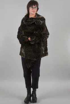Best Evie Lou Brocade Kelim Puffer Jacket, Dark Rust