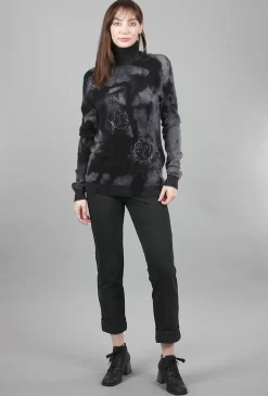 Outlet Evie Lou Broken Heart Cashmere Tneck, Black